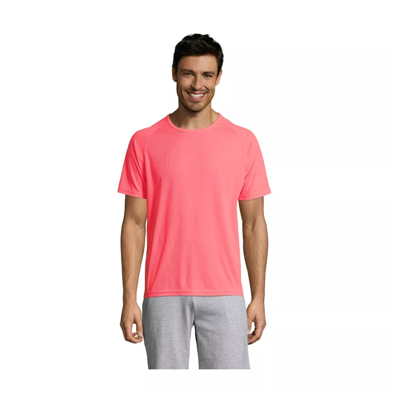 Koszulka sportowa męska raglan 140 g/m² Sol's SPORTY - Neon Coral (S11939-NC)