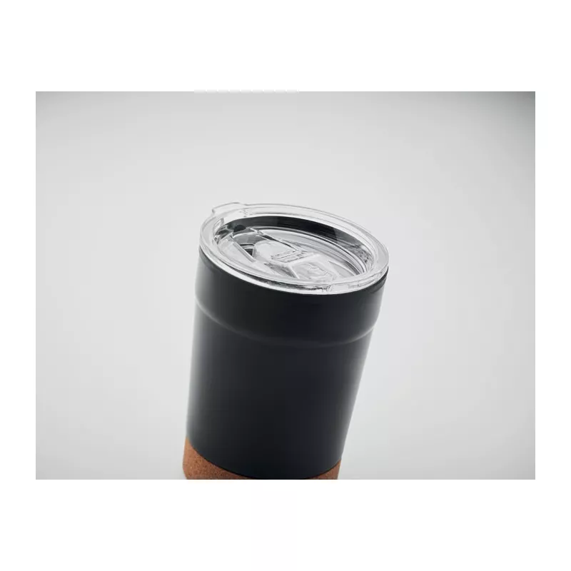 Kubek termiczny 300 ml z korkową podstawką NOMU - Czarny (MO2187-03)