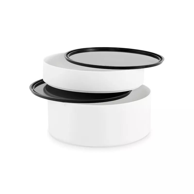 Lunchbox okrągły dwupoziomowy z PP 950 ml ENSALA - Bialy (MO2902-06)