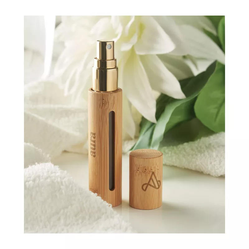 Atomizer na perfumy 10 ml w bambusowej obudowie MIZER - Drewna (MO6697-40)