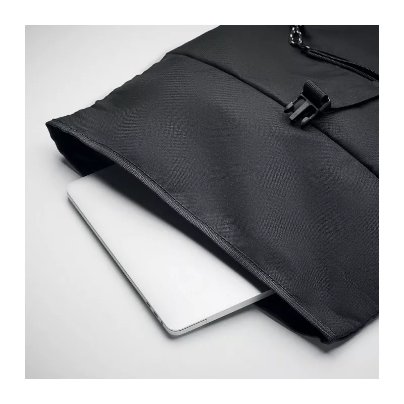 Plecak rolltop RPET 600D z wyściełanymi plecami NAPA - Czarny (MO6998-03)