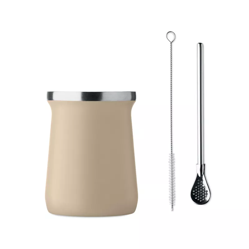 Kubek do yerba mate z bombillą 240 ml MIYERBA - Bezowy (MO2776-13)