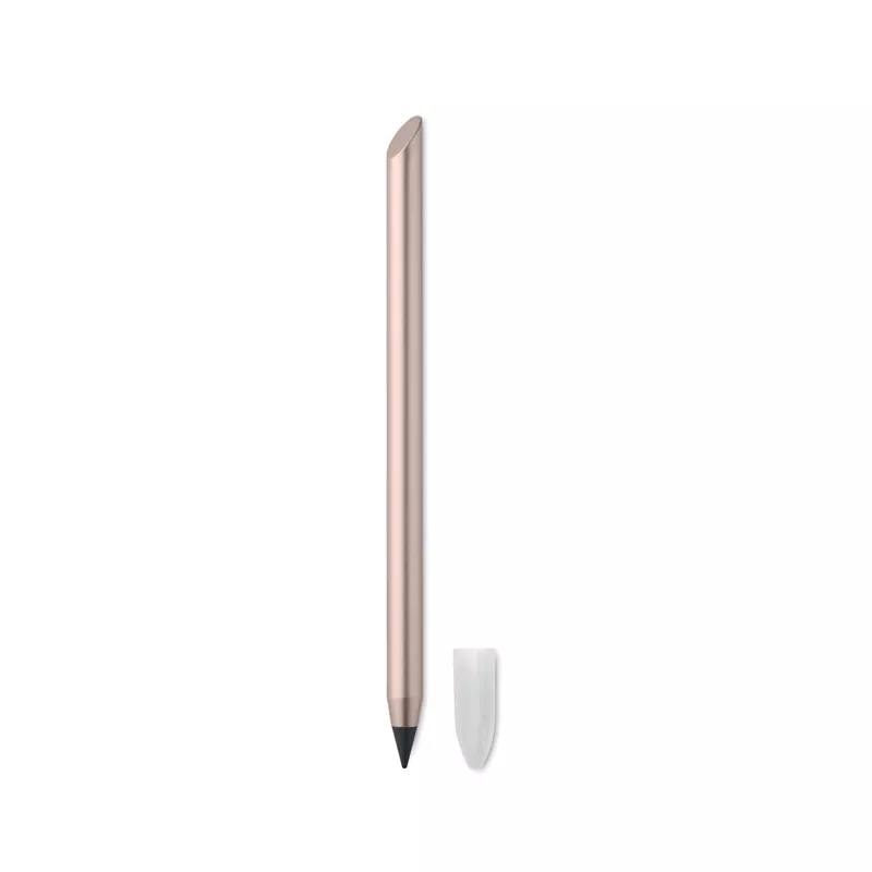 Długopis bezatramentowy z aluminium PENEVER - Bezowy/Czerwony (MO2354-95)
