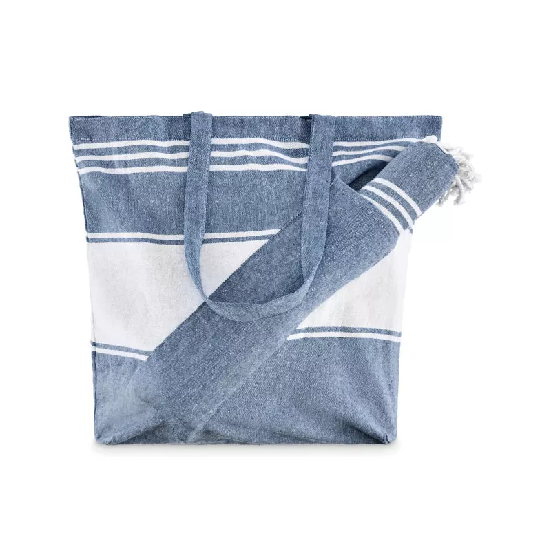 Torba plażowa z ręcznikiem hammam 180 g/m² HUMMUM - Niebieski (MO2954-04)