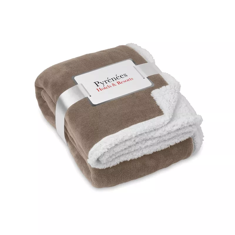 Koc polarowy z sherpą 120x150 cm 200 g/m² ZERMATT - Khaki (MO9089-39)