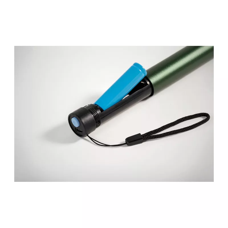 Latarka aluminiowa akumulatorowa 110 lm LUME - Ciemnozielony (MO2786-60)