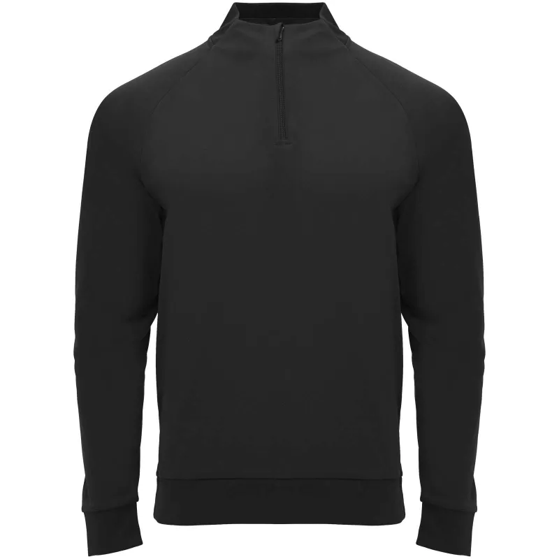Epiro bluza unisex z długim rękawem i zamkiem błyskawicznym 1/4 200 g/m² - Czarny (R1115-BLACK)