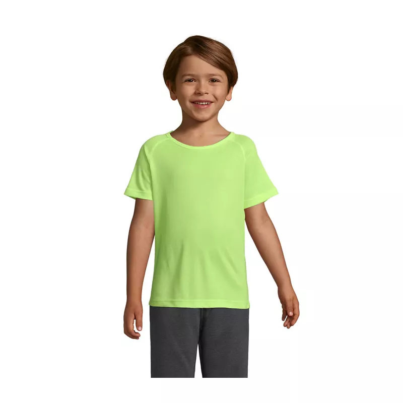 Koszulka sportowa dziecięca 140 g/m² Sol's SPORTY KIDS - Neon Yellow (S01166-NE)