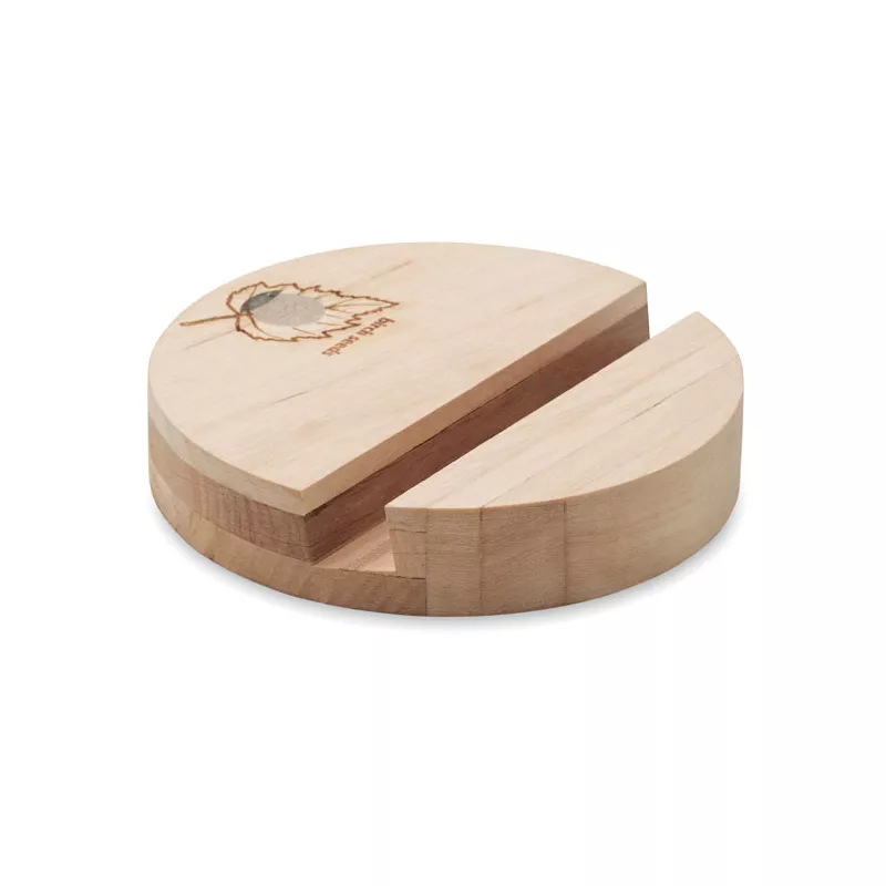 Stojak na telefon z drewna brzozowego GROW ROUND STAND - Drewna (MO6691-40)
