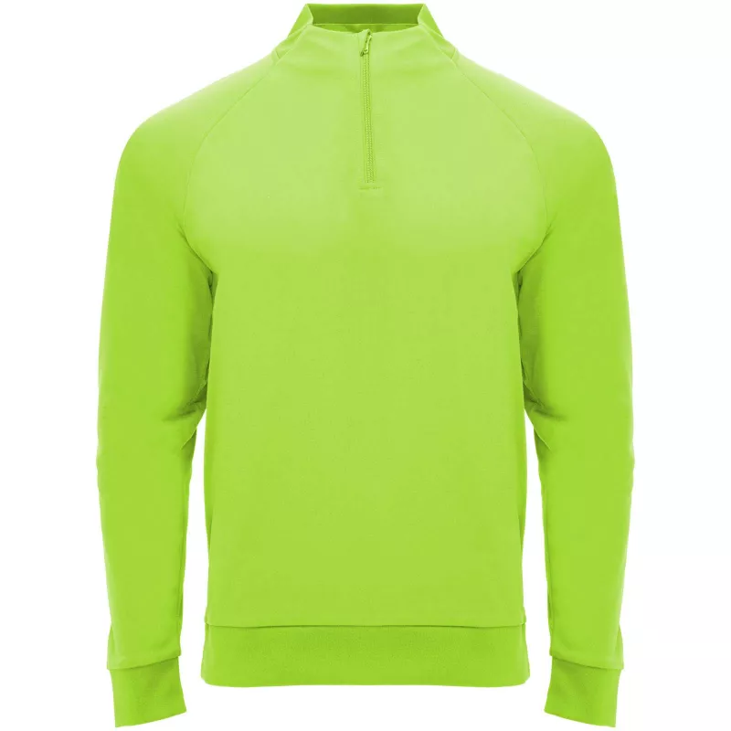 Epiro bluza unisex z długim rękawem i zamkiem błyskawicznym 1/4 200 g/m² - Fluor Green (R1115-FLGREEN)