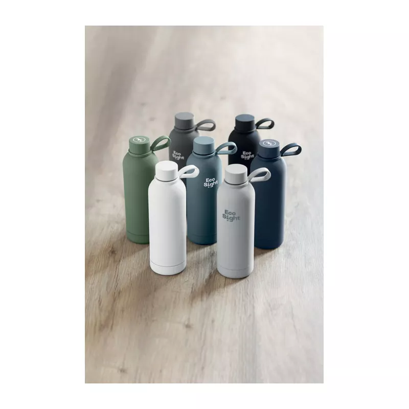 Butelka termiczna ze stali z recyklingu 500 ml EMERALD - Szary (MO2315-07)