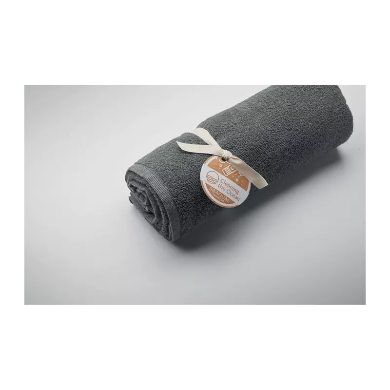 Ręcznik żakardowy SEAQUAL® 70x140 cm 500 g/m² SAND - Szary (MO2059-07)