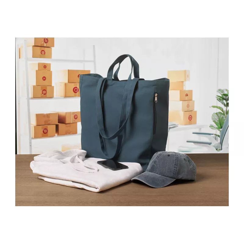 Torba na zakupy z recyklingu 380 g/m² GAVE COLOUR - Niebieski (MO2565-04)