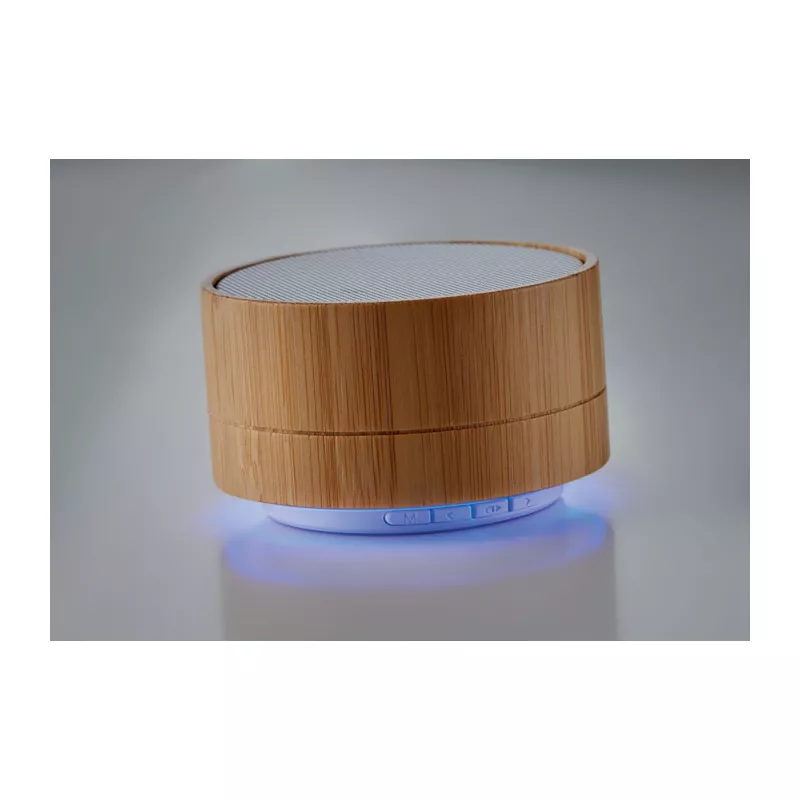 Głośnik w bambusowej obudowie z lampką 3W SOUND BAMBOO - Bialy (MO9609-06)