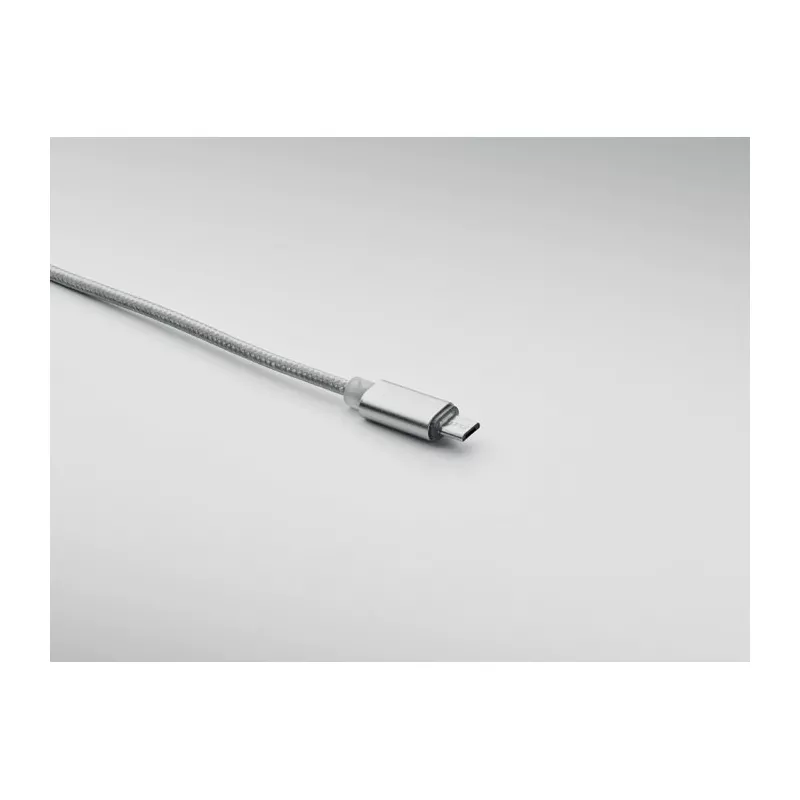 Kabel do ładowania aluminiowy 2w1 120 cm CABLONG - Srebrny (MO2081-14)