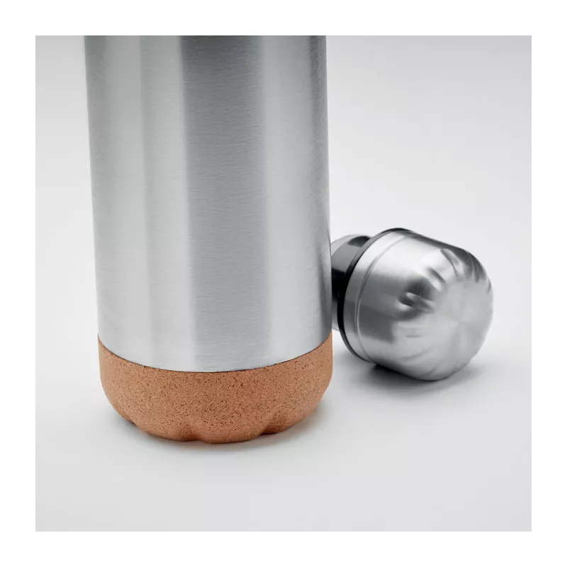 Butelka termiczna z korkową podstawą 500 ml ASPEN CORK - Srebrny Mat (MO6313-16)
