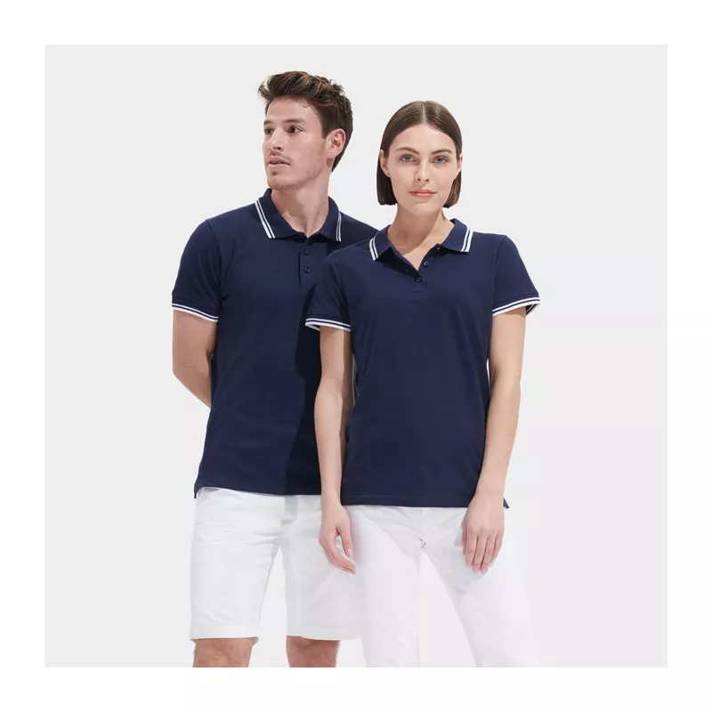 Polo damskie z piki 200 g/m² Sol's PASADENA WOMEN - Francuski Granatowy/biały (S00578-FW)