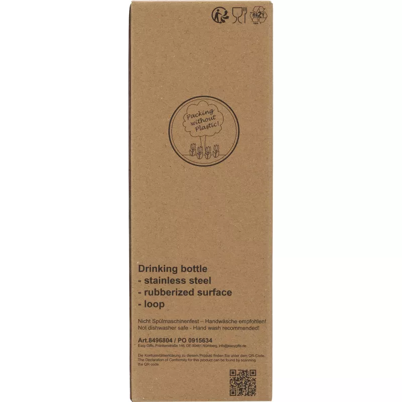Butelka stalowa soft touch OSTRAVA 750 ml - czerwony (496805)