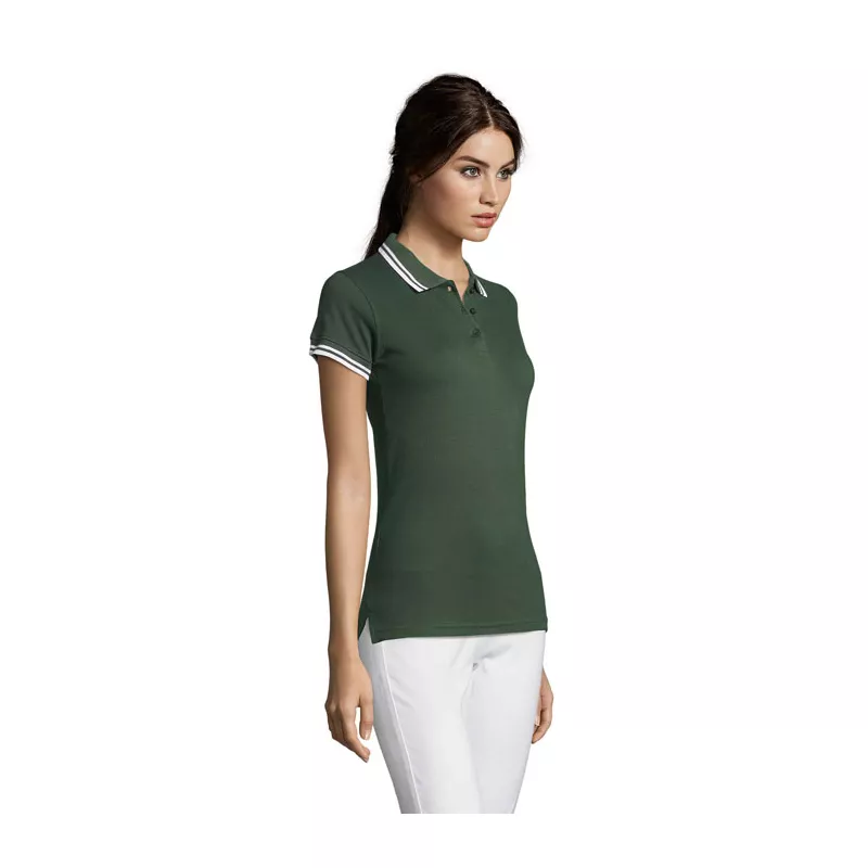 Polo damskie z piki 200 g/m² Sol's PASADENA WOMEN - Forest Green/White (S00578-FE)