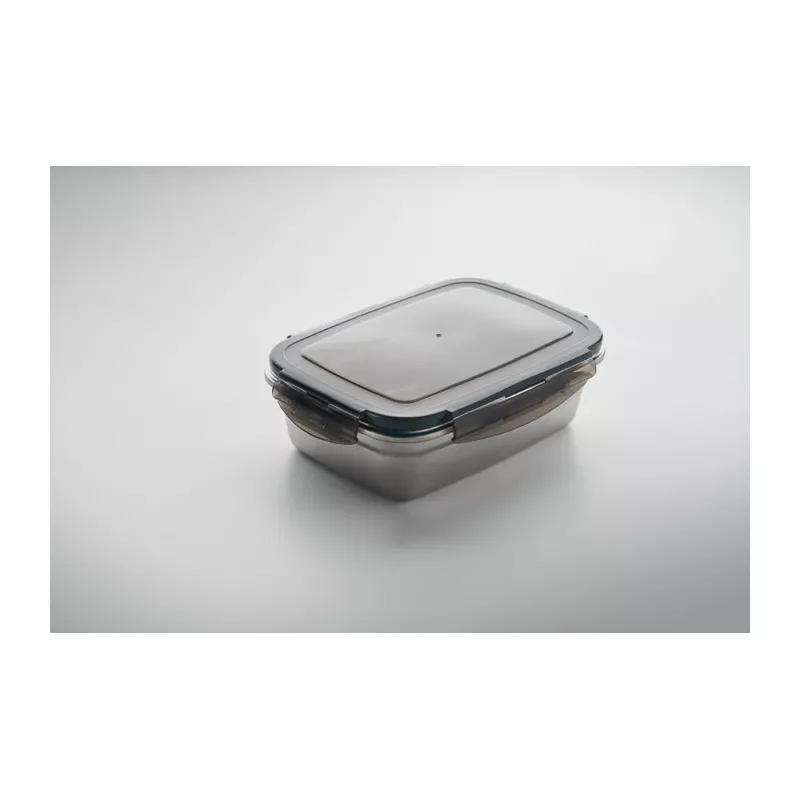 Lunchbox ze stali z recyklingu 850 ml LOX - Przezroczysty Szary (MO2343-27)