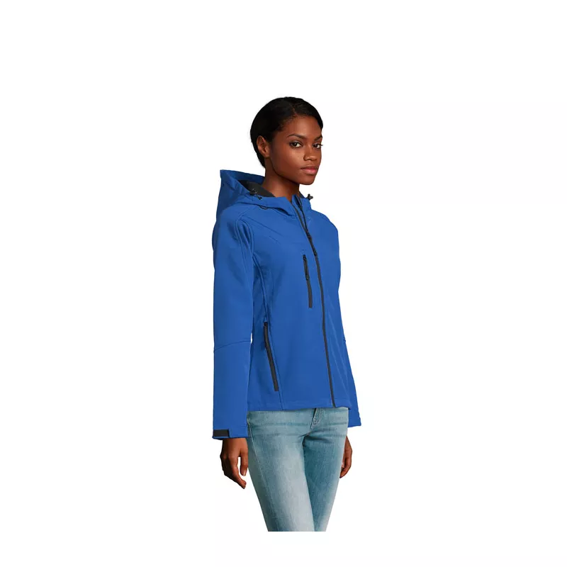 Softshell z kapturem 340 g/m² Sol's REPLAY WOMEN - Niebieski (S46802-RB)