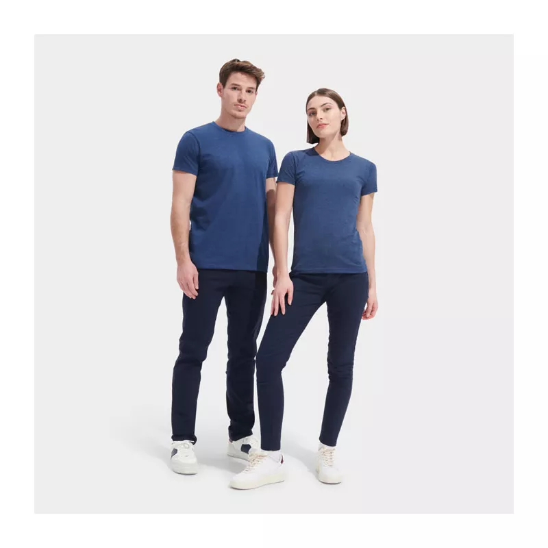 Koszulka damska 150 g/m² Sol's REGENT FIT WOMEN - Melanż Denim (S02758-HD)