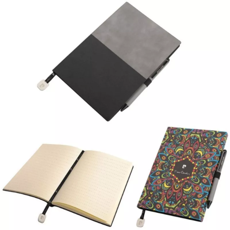 Notatnik A5 w kropki i długopis REPORTER Pierre Cardin - szary (B3501200IP307)