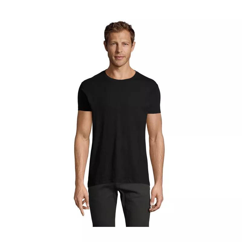 Koszulka męska dopasowana 150 g/m² Sol's REGENT FIT - Deep Black (S00553-DB)