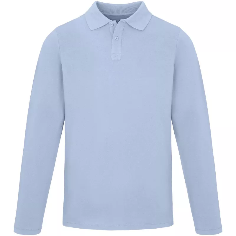 Męskie polo Oakville z długim rękawem - Niebieski mgła (38086-MISTBLUE)