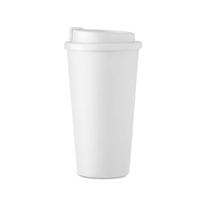 Kubek dwuścienny z PP 450 ml TUESDAY - Bialy (MO6244-06)