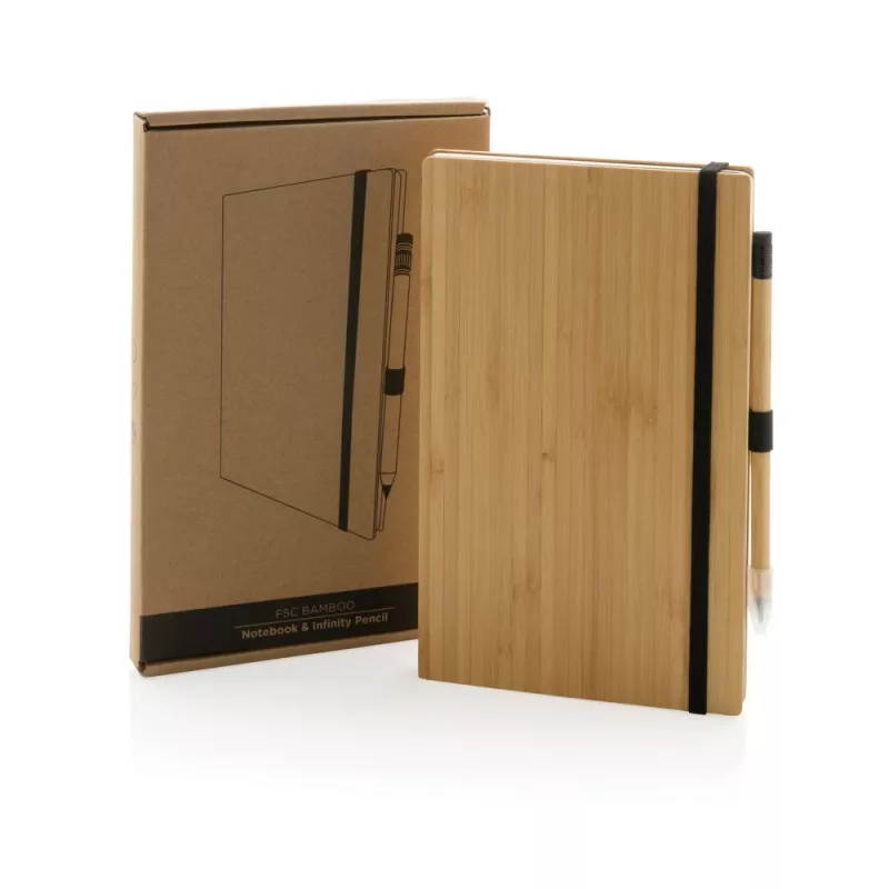 Bambusowy notatnik A5 z ołówkiem Infinity - brązowy (P774.469)