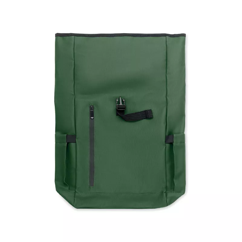 Plecak rolltop na laptop RPET 600D BANGKOK ROLL - Ciemnozielony (MO2643-60)