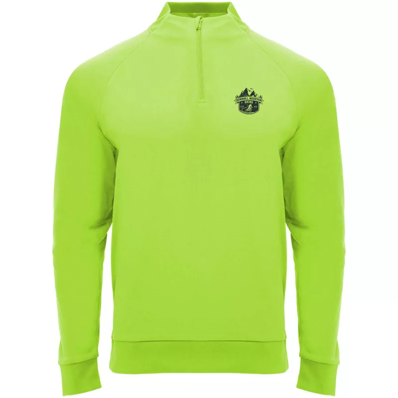 Epiro bluza unisex z długim rękawem i zamkiem błyskawicznym 1/4 200 g/m² - Fluor Green (R1115-FLGREEN)
