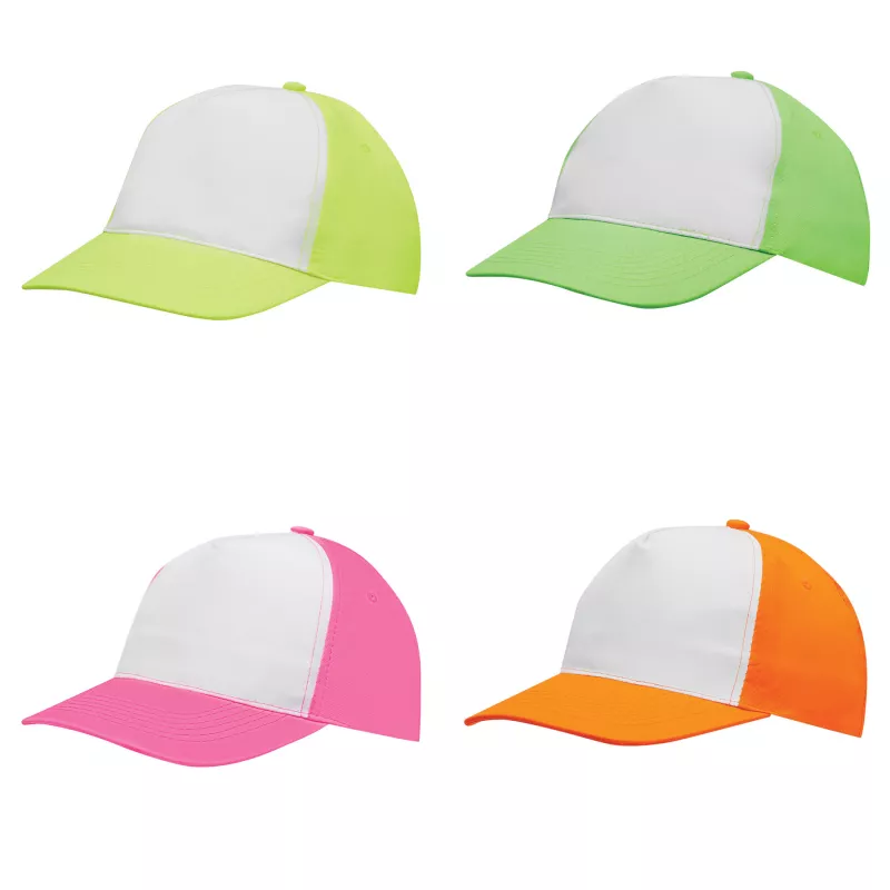 5 segmentowa czapka SHINY - biały, zielony (56-0701802)