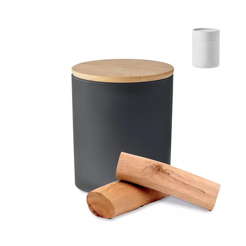 Świeca zapachowa w matowym słoju 280 g KEOPS LARGE - Czarny (MO6621-03)