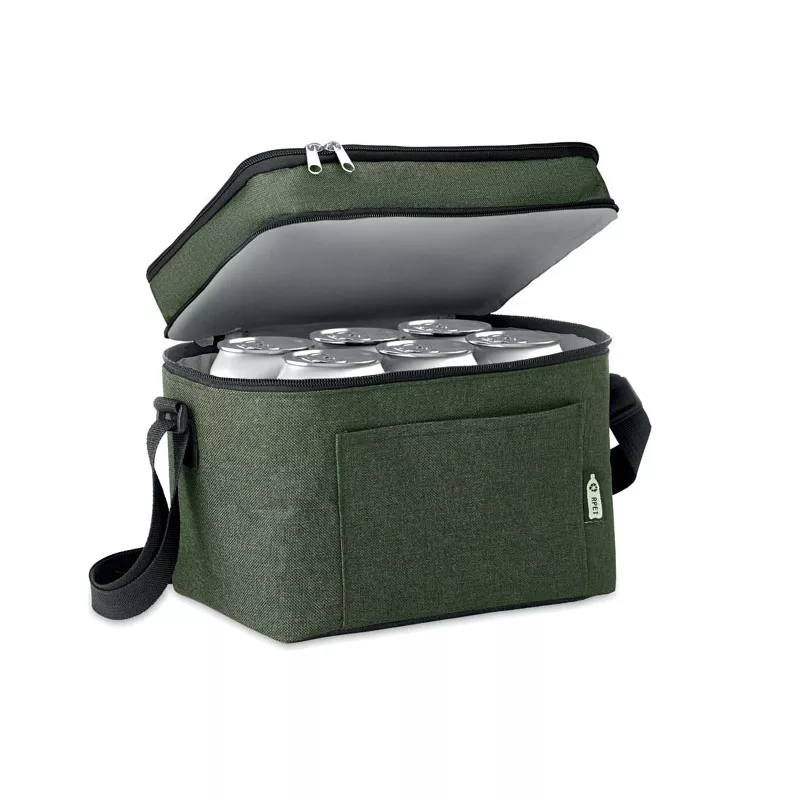 Torba termoizolacyjna z RPET 600D z 2 komorami ICECUBE - Ciemnozielony (MO9915-60)