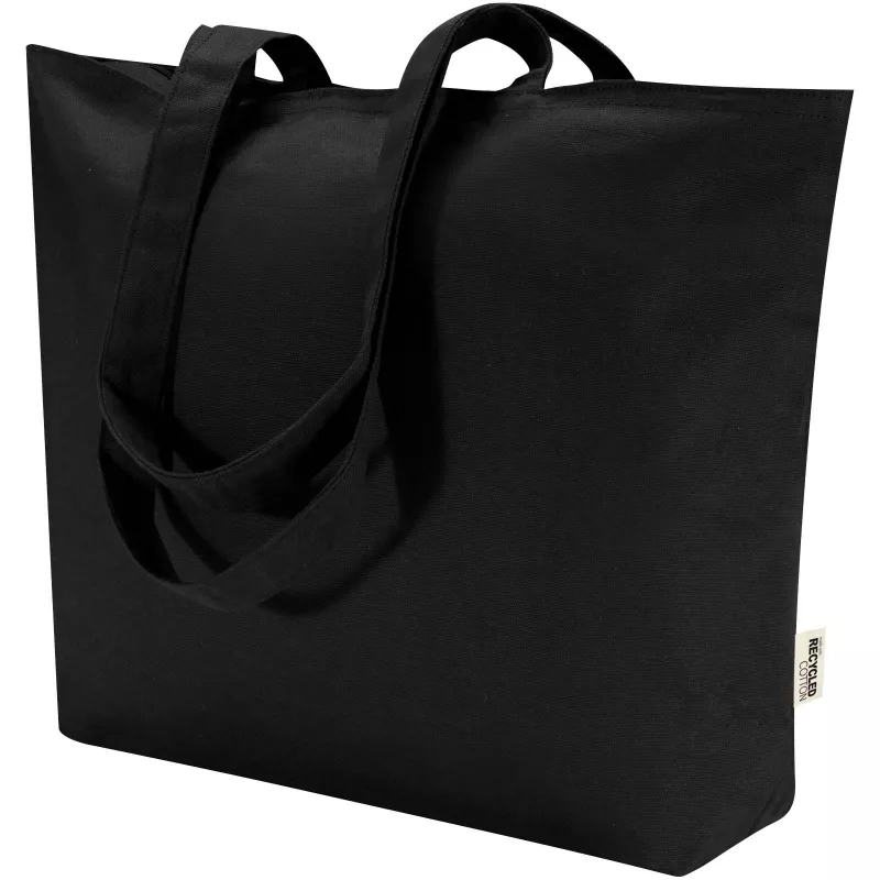 Torba bawełniana 320 g/m², 47x11x30,5cm Ningbo, zapinana na suwak - Czarny (12033190)