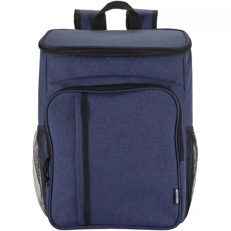 Tundra plecak termiczny z certyfikatem GRS z recyklingu z zestawem sztućców, 20 l - Granatowy melanż (13012055)