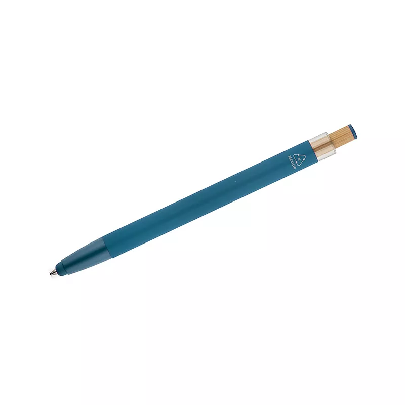 Długopis z recyklingowanego aluminium z  wykończeniem soft touch ALPEN - niebieski (19827-03)