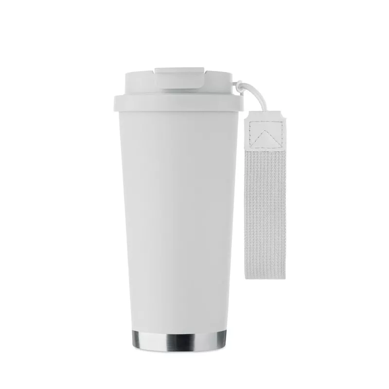 Kubek termiczny 2 w 1 ze stali 500 ml TOPAZ LARGE - Bialy (MO2662-06)
