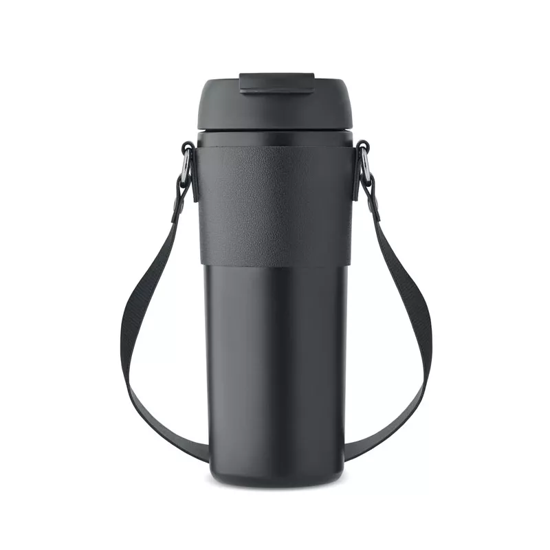 Kubek termiczny stalowy z paskiem 700 ml AIRA - Czarny (MO6971-03)