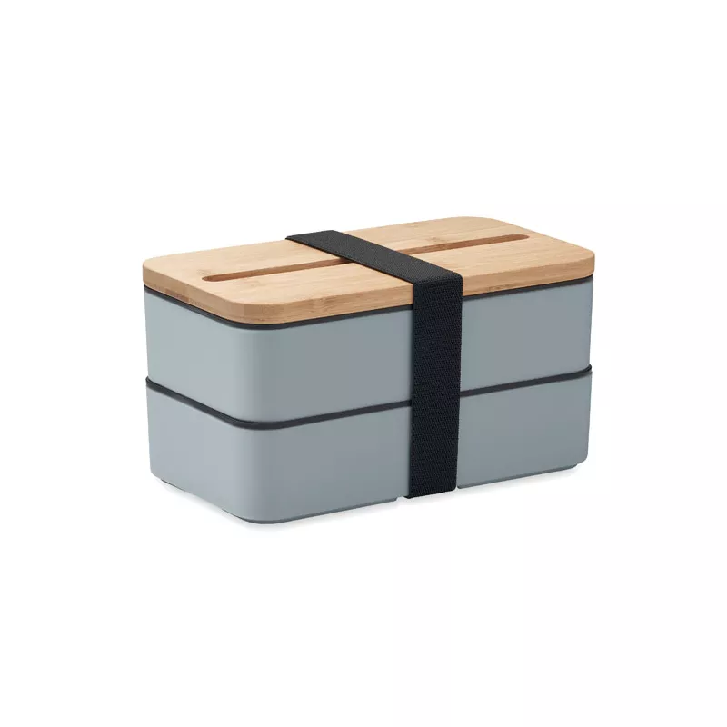 Lunchbox dwupoziomowy 2x400 ml ze sztućcami WINT - Petrol (MO2088-20)