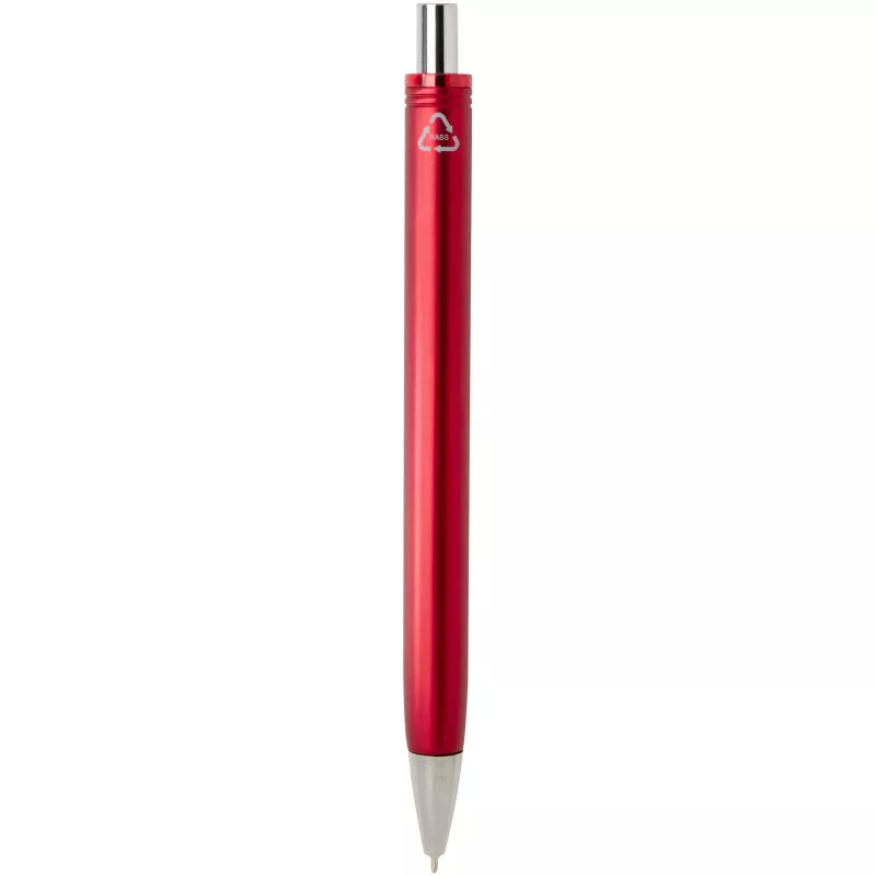 Feld długopis z certyfikatem RCS z recyklingu z metalicznym wykończeniem (czarny tusz) - Czerwony (10637821)