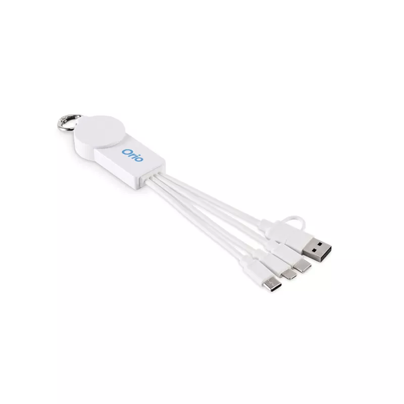 Brelok z kablem do telefonu i zegarka ICAB - Bialy (MO2722-06)