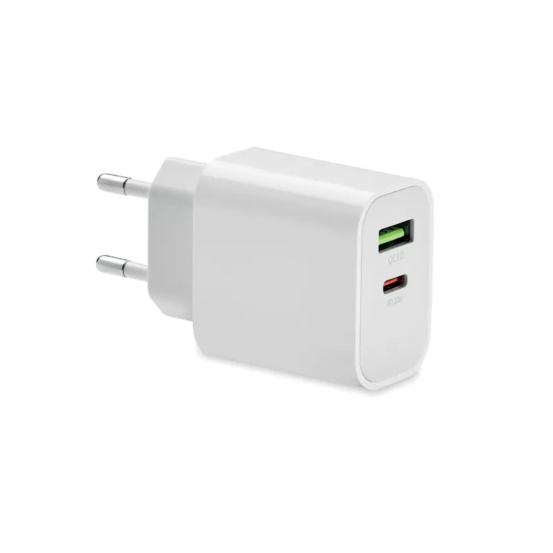 Ładowarka sieciowa USB 18W PORT - Bialy (MO6879-06)