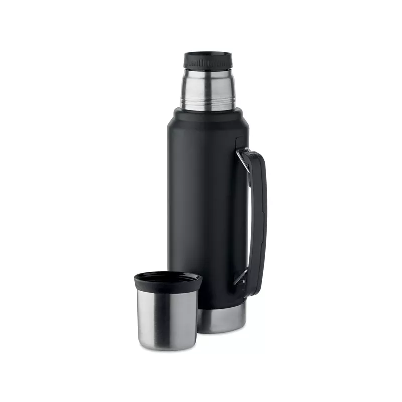 Termos stalowy z kubkiem 1000 ml NYIMA - Czarny (MO2710-03)