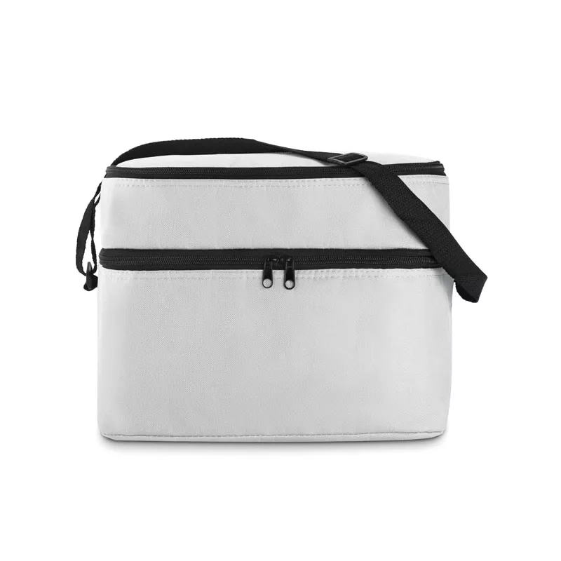 Torba termiczna z 2 przegrodami z poliestru 600D CASEY - Bialy (MO8949-06)
