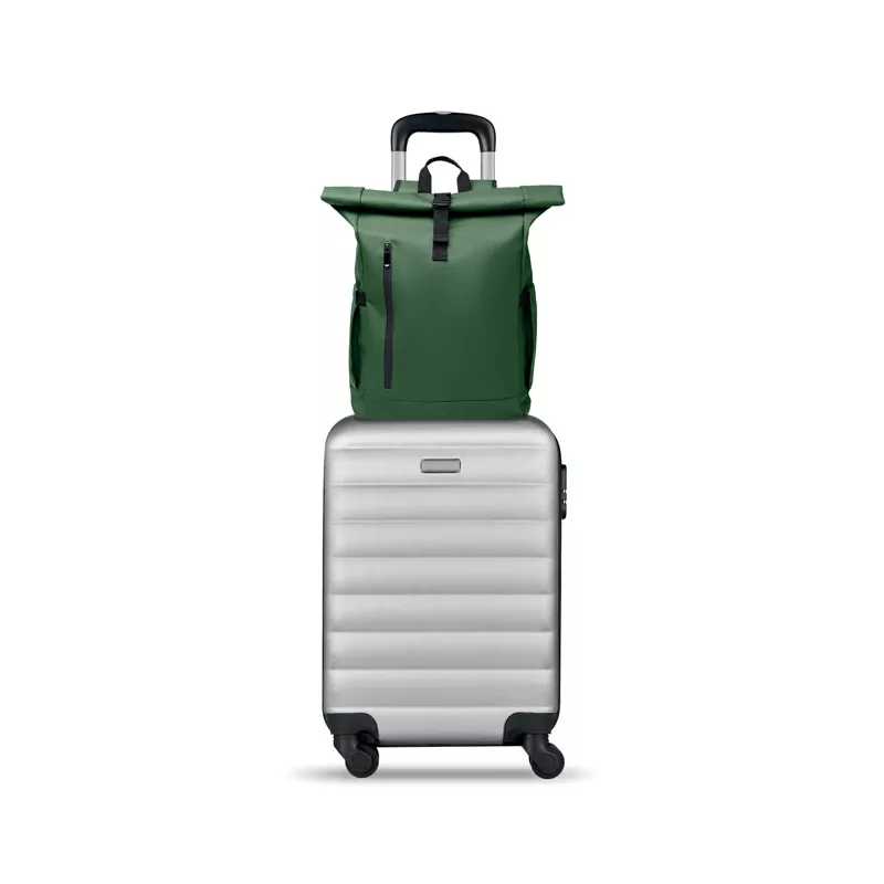 Plecak rolltop na laptop RPET 600D BANGKOK ROLL - Ciemnozielony (MO2643-60)