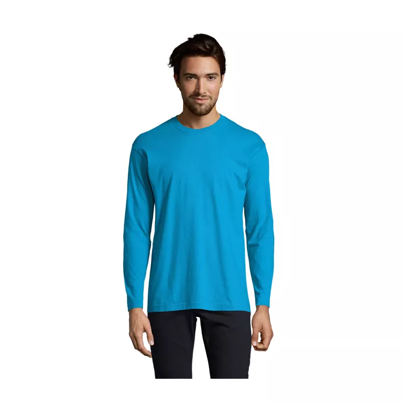 Koszulka męska z długim rękawem 150 g/m² Sol's MONARCH - Aqua (S11420-AQ)