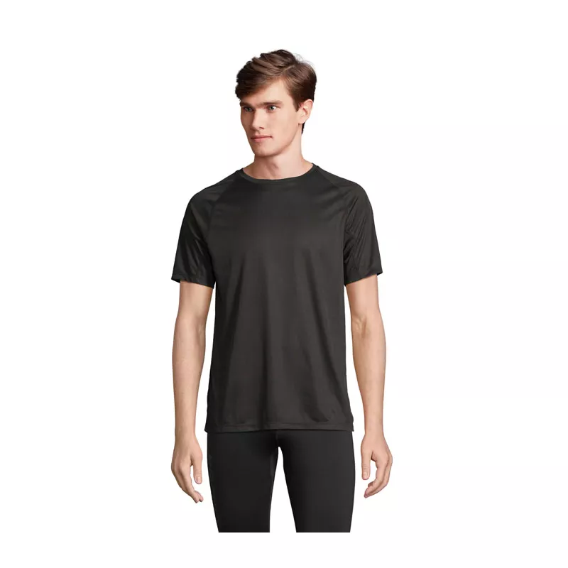 Koszulka sportowa unisex z recyklingu Sol's VORTEX - Czarny (S04787-BK)